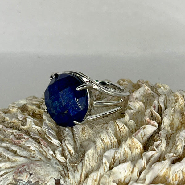 Assorted Round Facet Gemstone Ring Adjustable