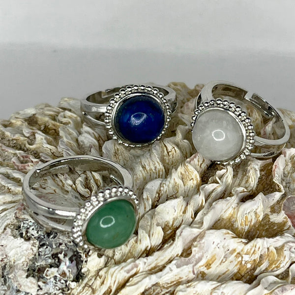 Assorted Round Adjustable Gemstone Ring