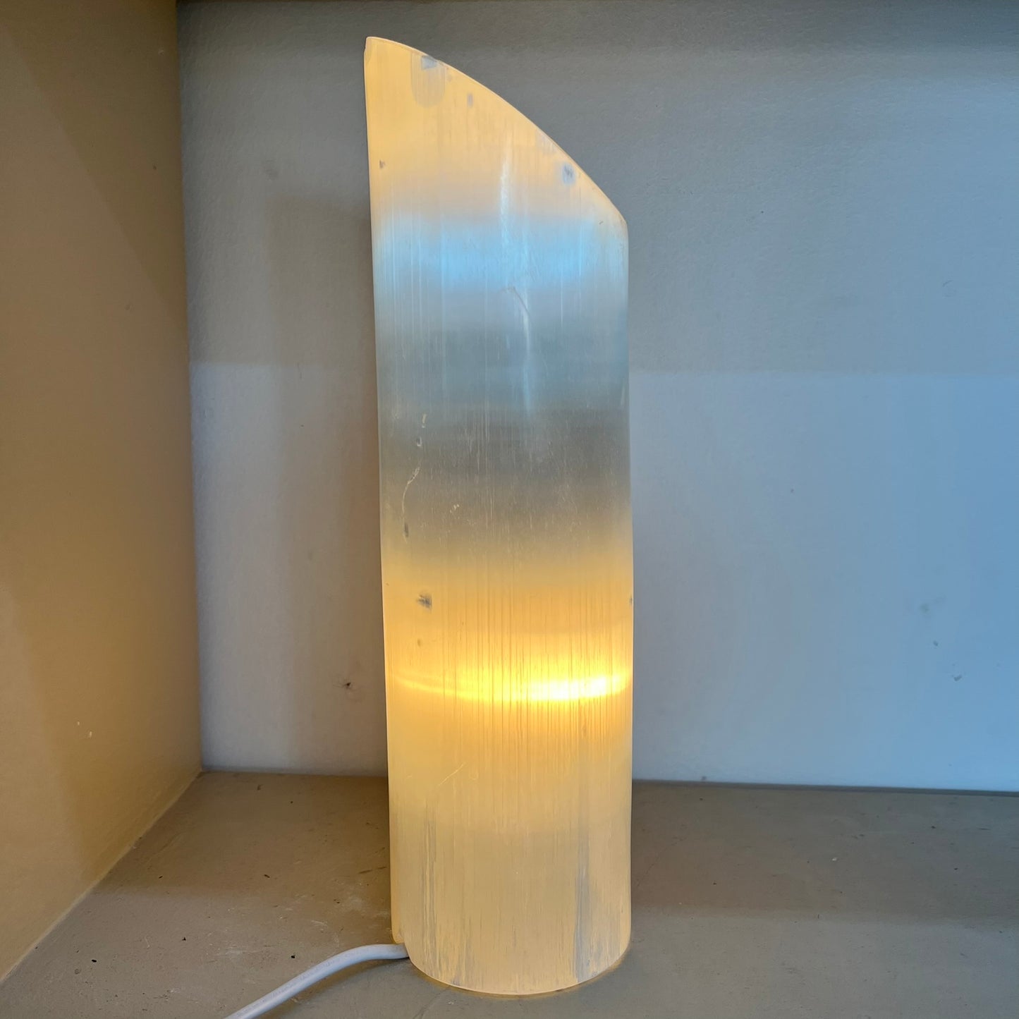 Selenite Polished Pillar Lamp