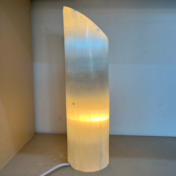 Selenite Polished Pillar Lamp