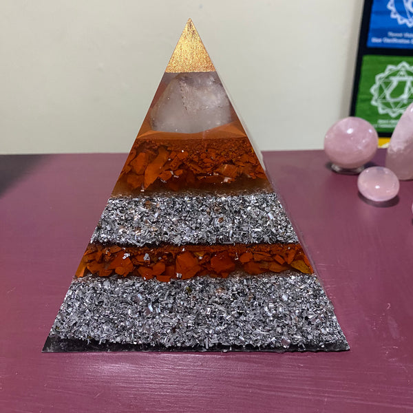 Organite Pyramid - Large - Health & Vitality - 17cm - Crystal Geological