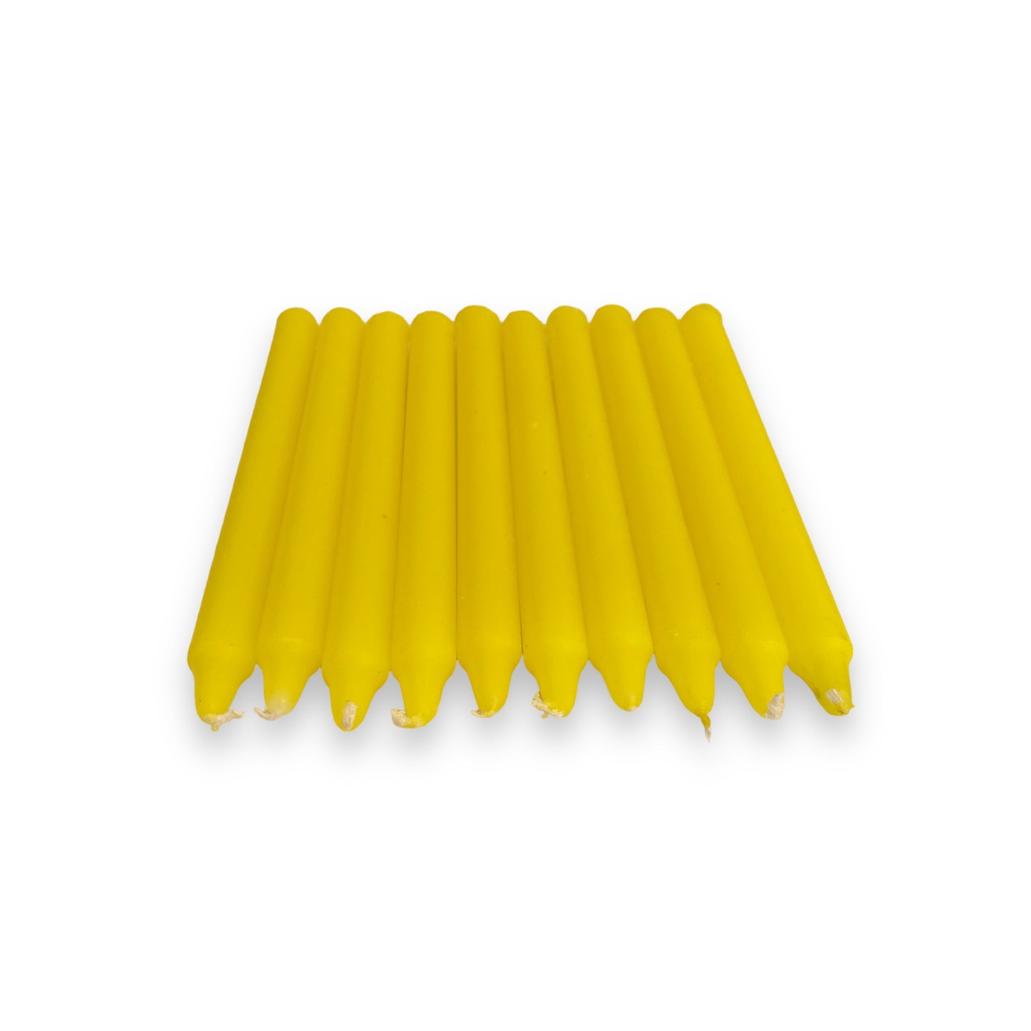 Pack of 10 Yellow Candles - 17cm
