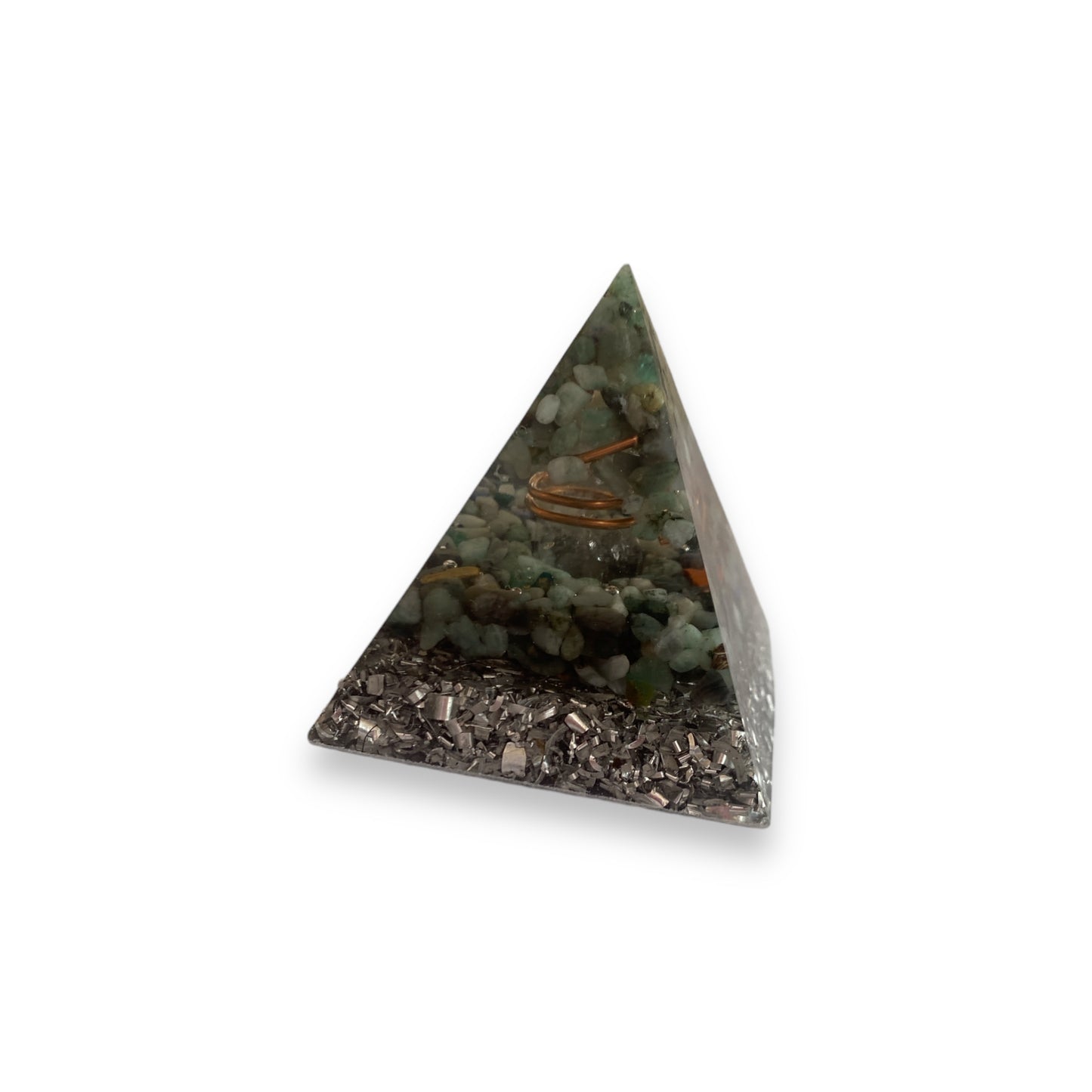Emerald Orgonite Pyramid - Love & Healing - 5cm