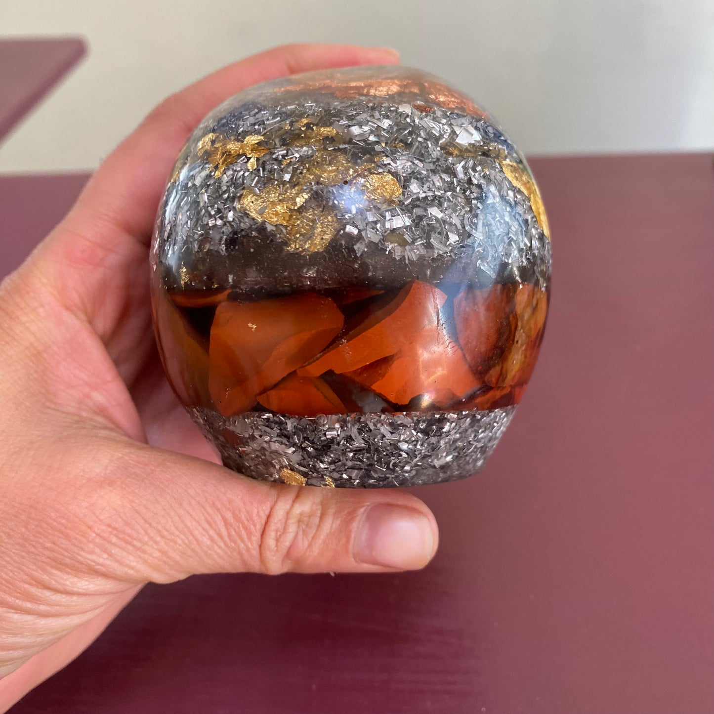 Red Jasper Orgonite Skull - 8cm