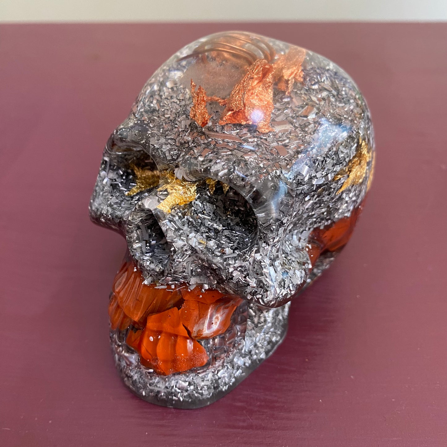 Red Jasper Orgonite Skull - 8cm