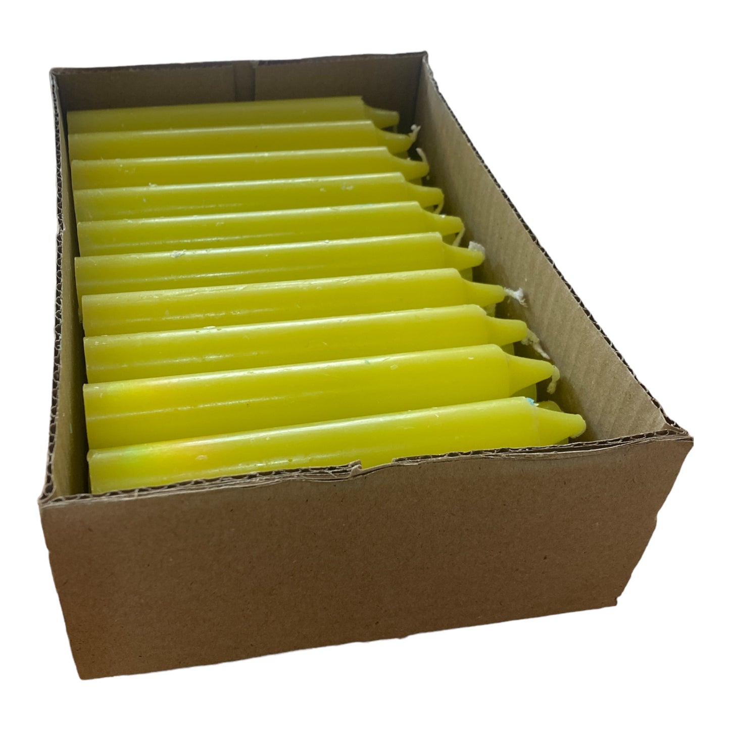 Box of 30 Yellow Candles - 15cm