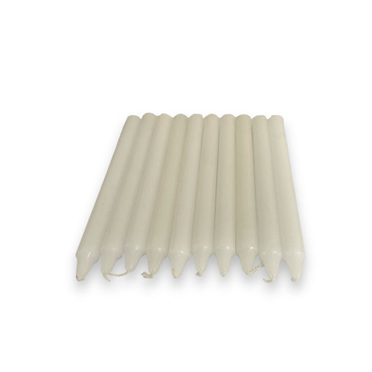 Pack of 10 White Candles - 17cm