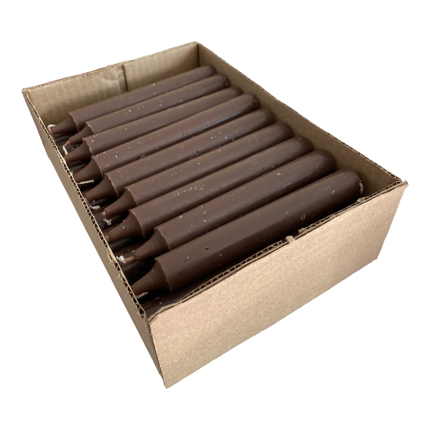 Box of 30 Brown Candles-Solid-15cm