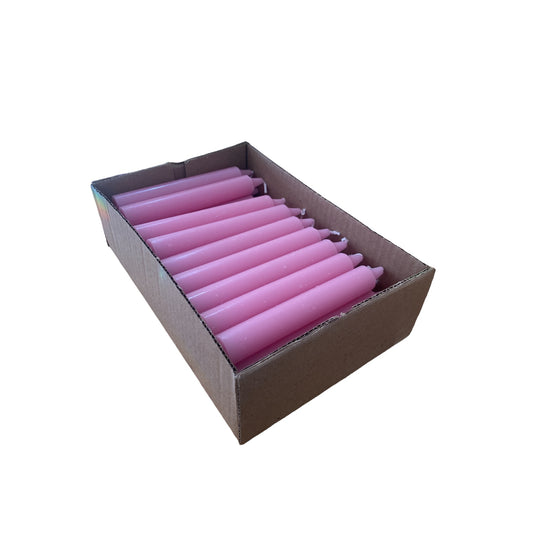 Box of 30 Pink Solid Candles - 14cm