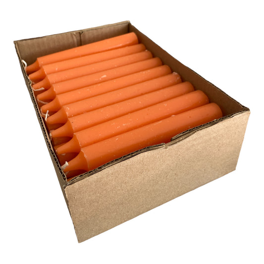 Box of 30 Solid Orange Candles 14cm