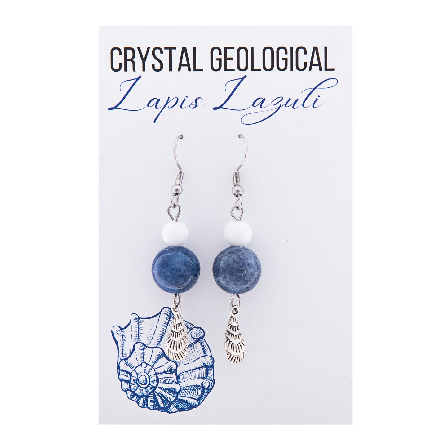 Lapis Lazuli Shell Earring Pair