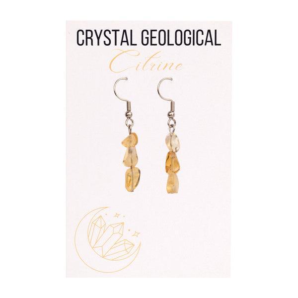 Citrine Beaded Earrings - Crystal Geological