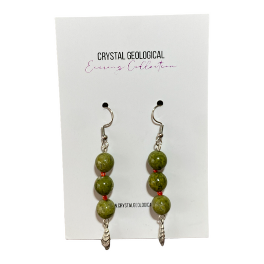 Unakite Shell Earrings