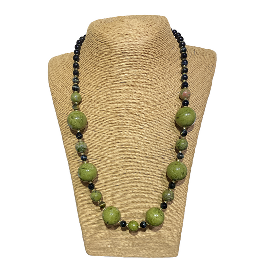 Unakite & Blue Tiger Eye Necklace