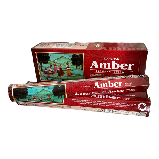 Amber Incense Sticks - Box with 6 Tubes