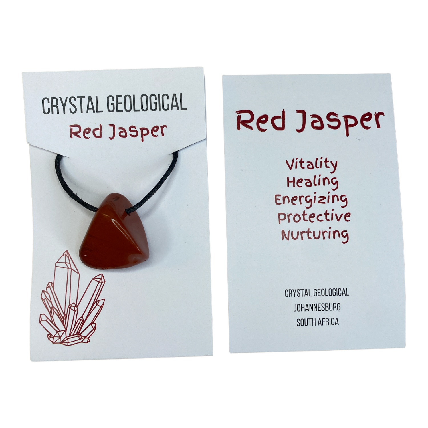 Red Jasper Tumble Stone Necklace - Crystal Geological