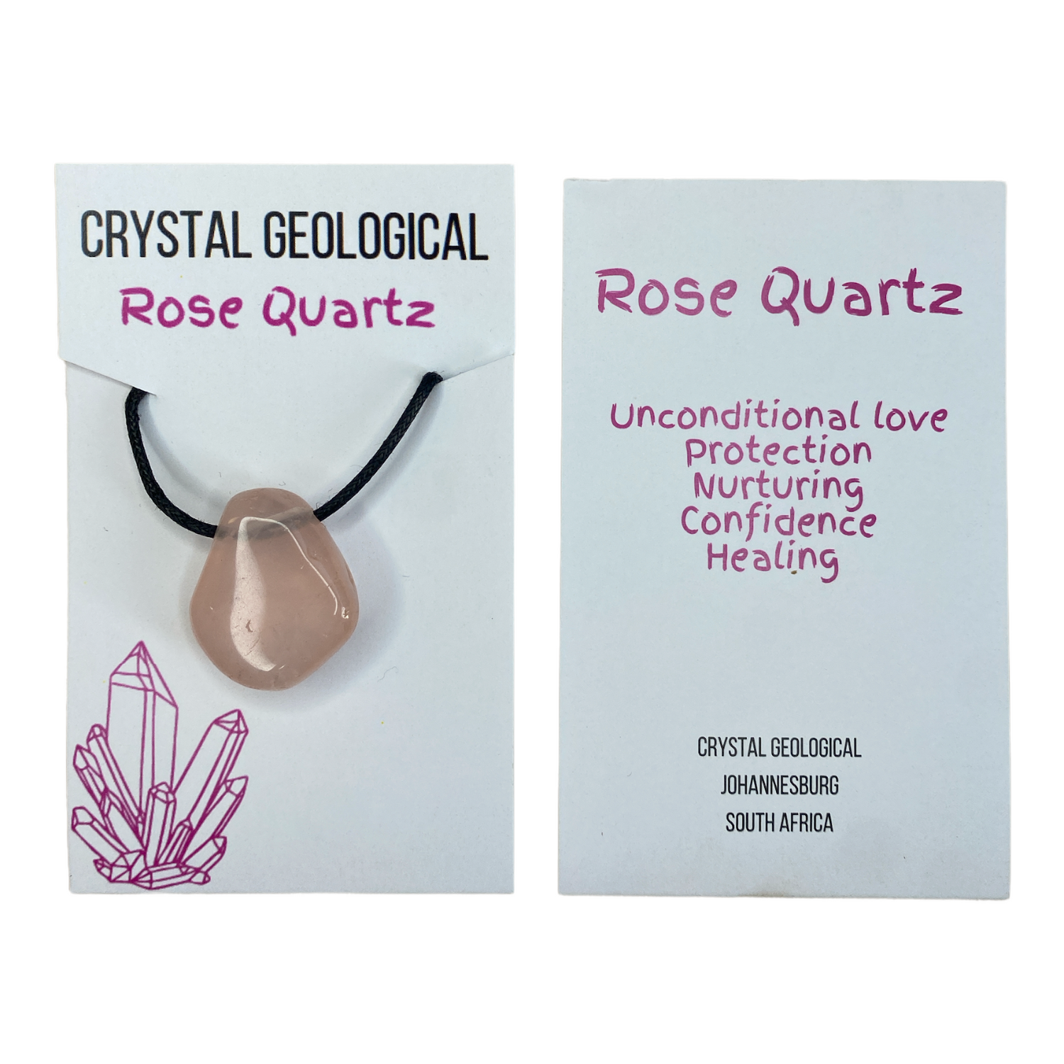 Rose Quartz Tumble Stone Necklace - Crystal Geological