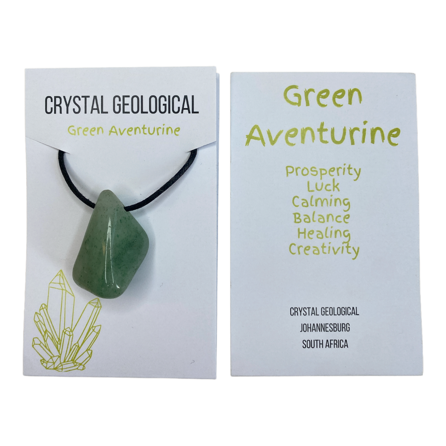 Green Adventurine Tumble Stone Necklace - Crystal Geological