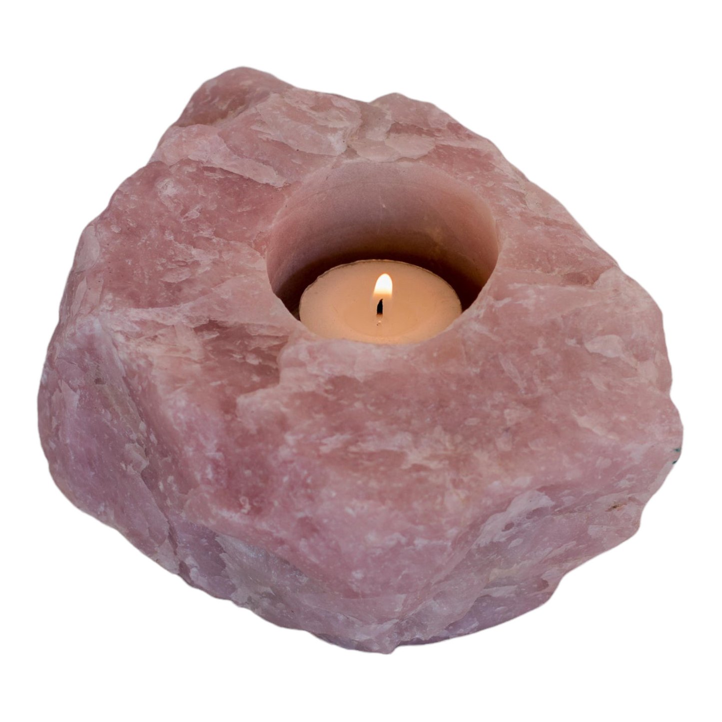 Rose Quartz Candle Holder - EARLY BIRD SPECIAL April 2022 - Crystal Geological