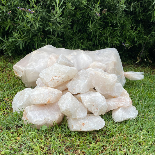 White Quartz Garden XL Crush bag - Crystal Geological