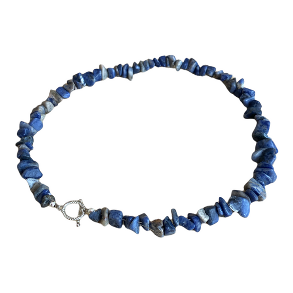 Sodalite Chipped Bead Necklace - Crystal Geological