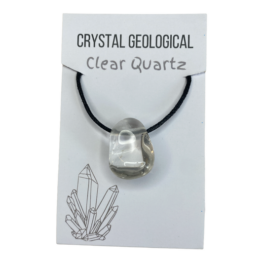 Clear Quartz Tumble Stone Necklace - Crystal Geological