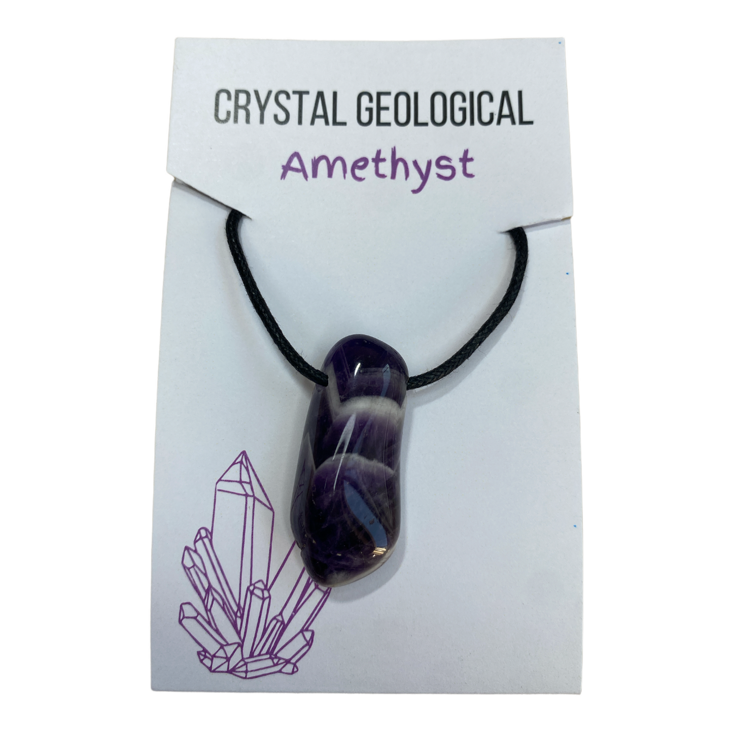 Amethyst Tumble Stone Necklace - Crystal Geological