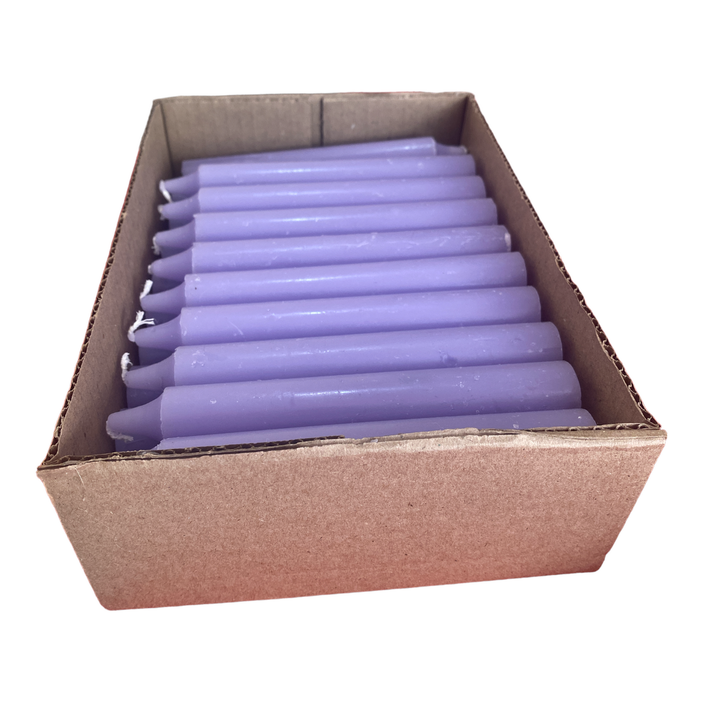 Box of 30 Purple Candles - Solid- 14cm