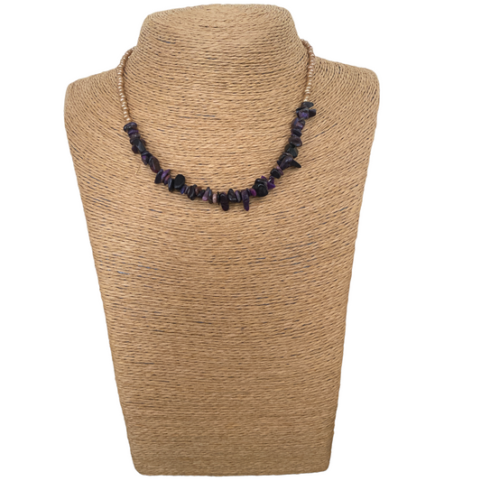 Sugilite Chip Bead Necklace