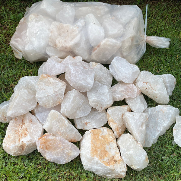 White Quartz Garden XL Crush bag - Crystal Geological