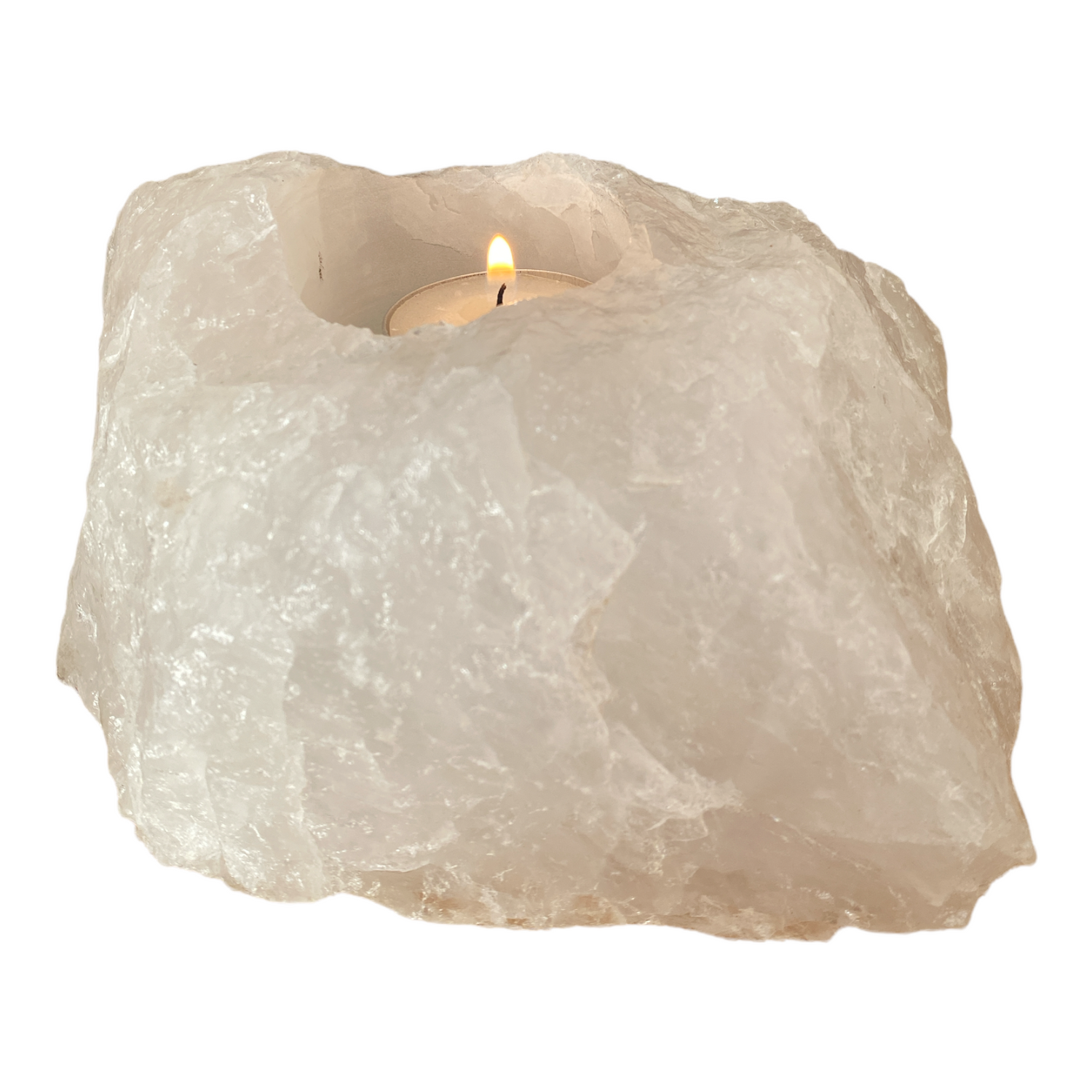 White Quartz Candle Holder - EARLY BIRD SPECIAL April 2022 - Crystal Geological