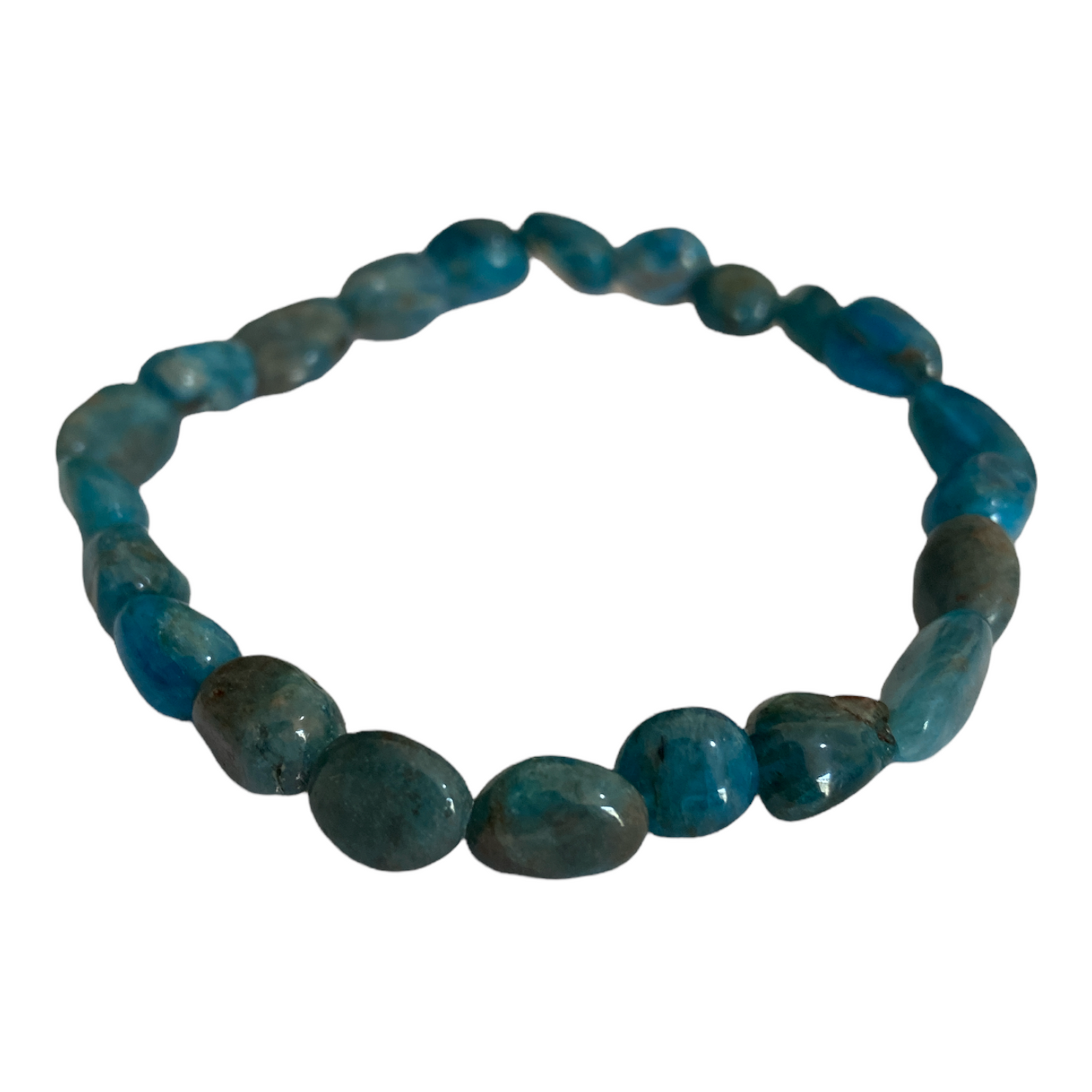 Blue Apatite Pebble Bead Bracelet