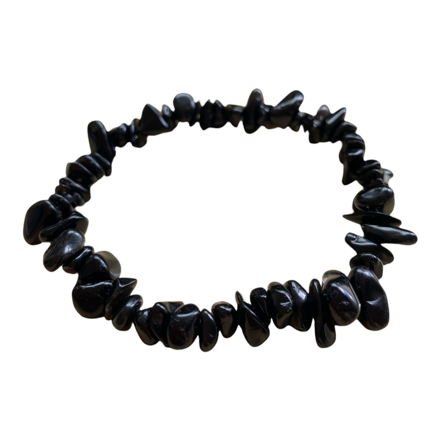 Black Obsidian Chip Bead Bracelet