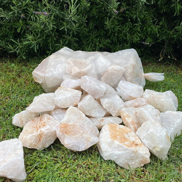 White Quartz Garden XL Crush bag - Crystal Geological