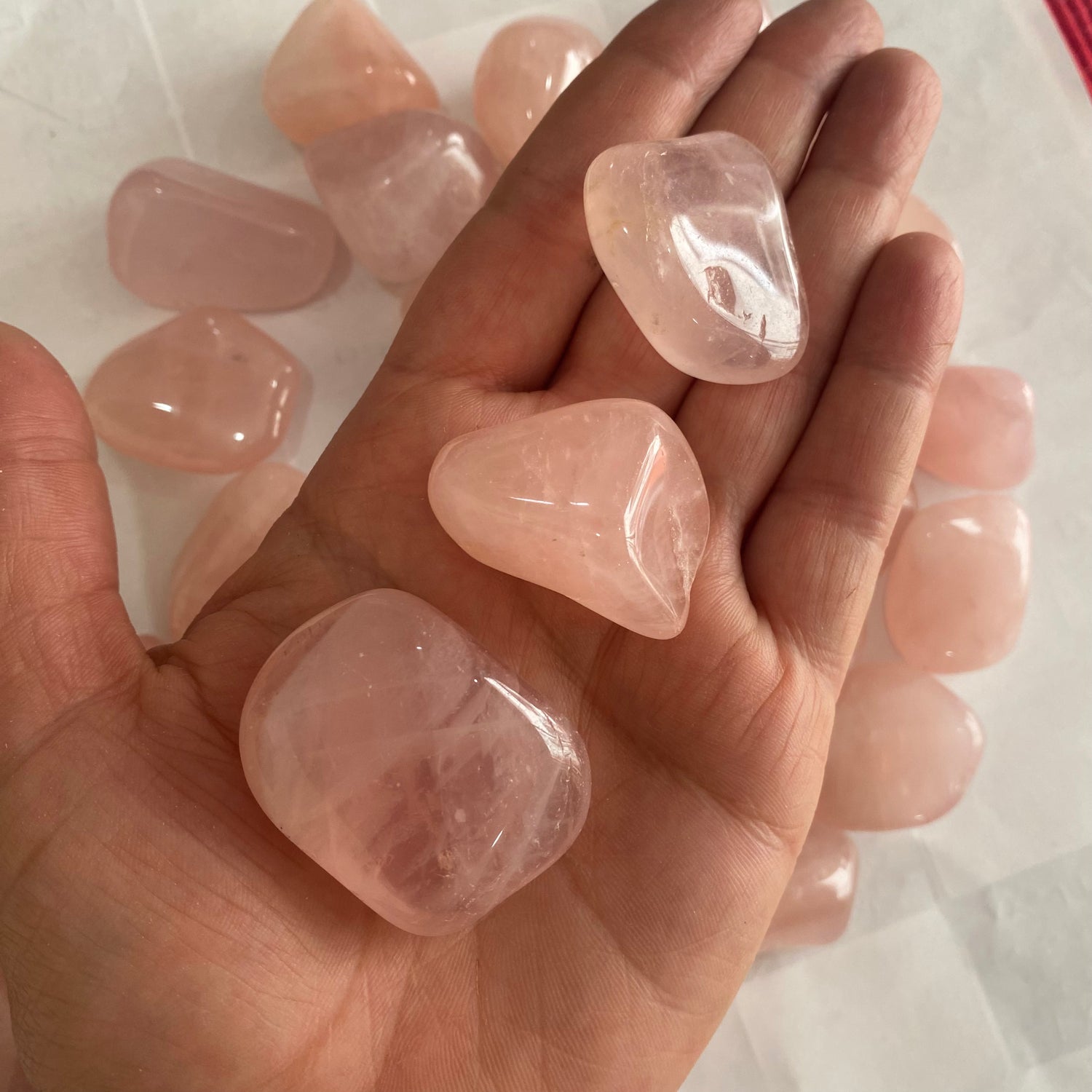 Rose Quartz tumble stone - Crystal Geological