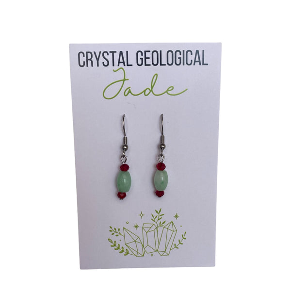 Assorted Jade Earring Pair - Crystal Geological