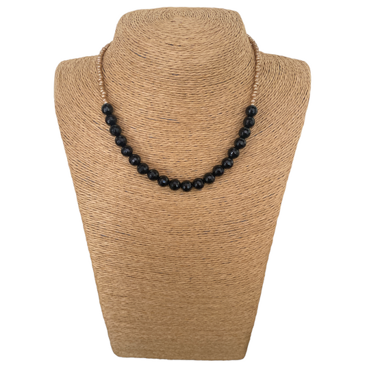Faceted Black Agate Necklace