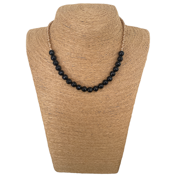 Faceted Black Agate Necklace - Crystal Geological