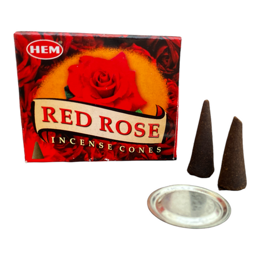 Red Rose Incense Cones -Hem