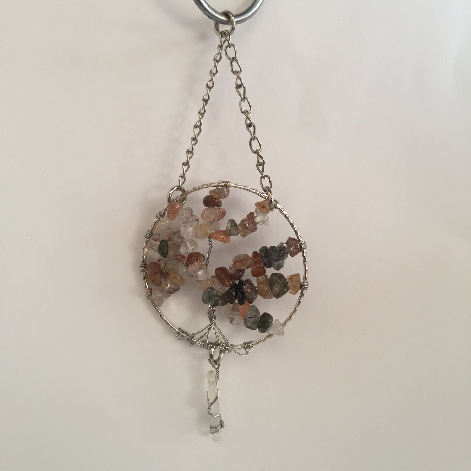 Rutilated Quartz Silver Suncatchers with Crystal Point - Crystal Geological
