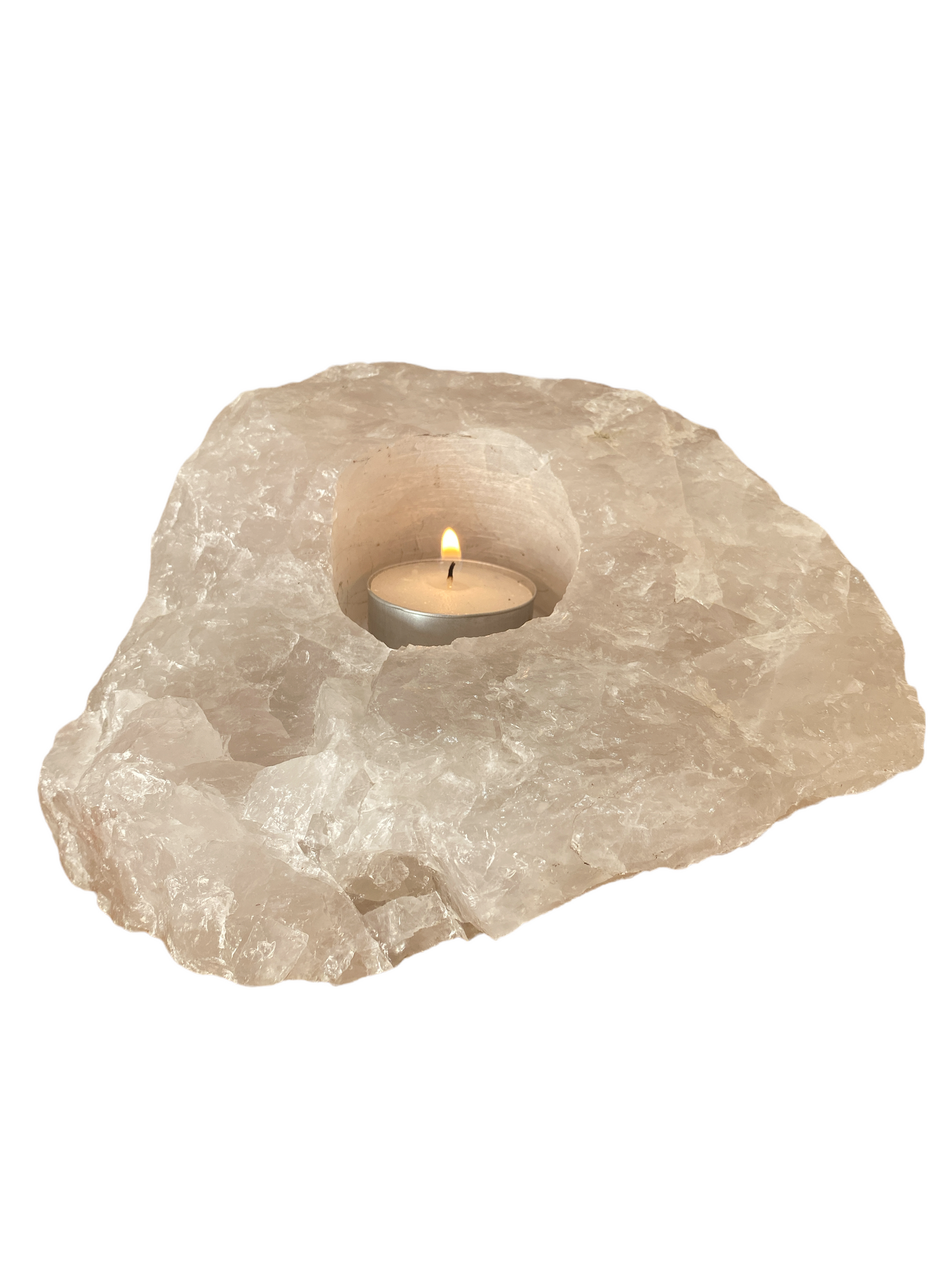 White Quartz Candle Holder - EARLY BIRD SPECIAL April 2022 - Crystal Geological