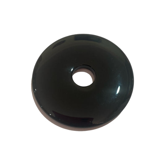 Black Agate Donut ( Pi Stone ) - 4,5cm