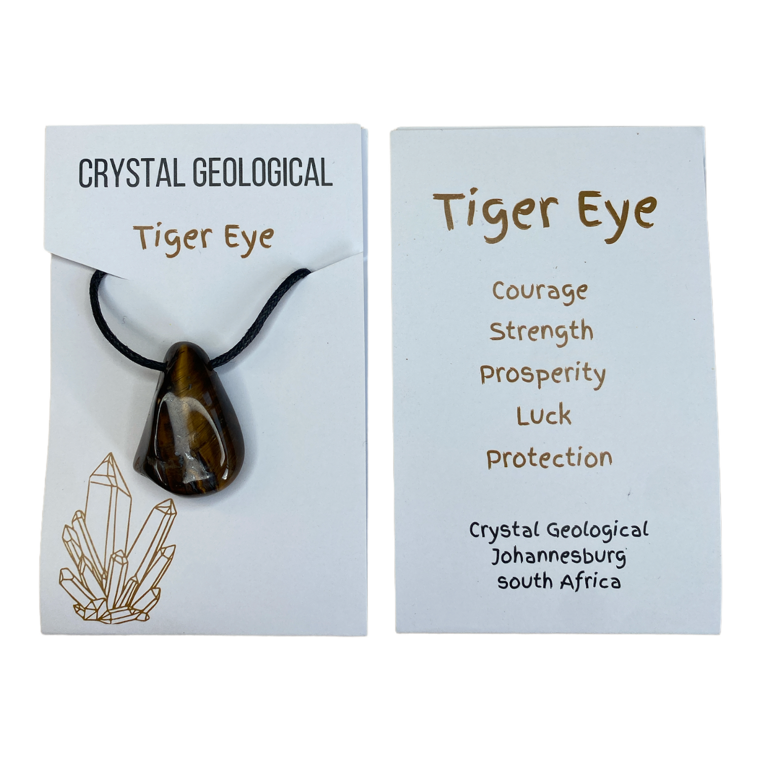 Tiger Eye Tumble Stone Necklace - Crystal Geological