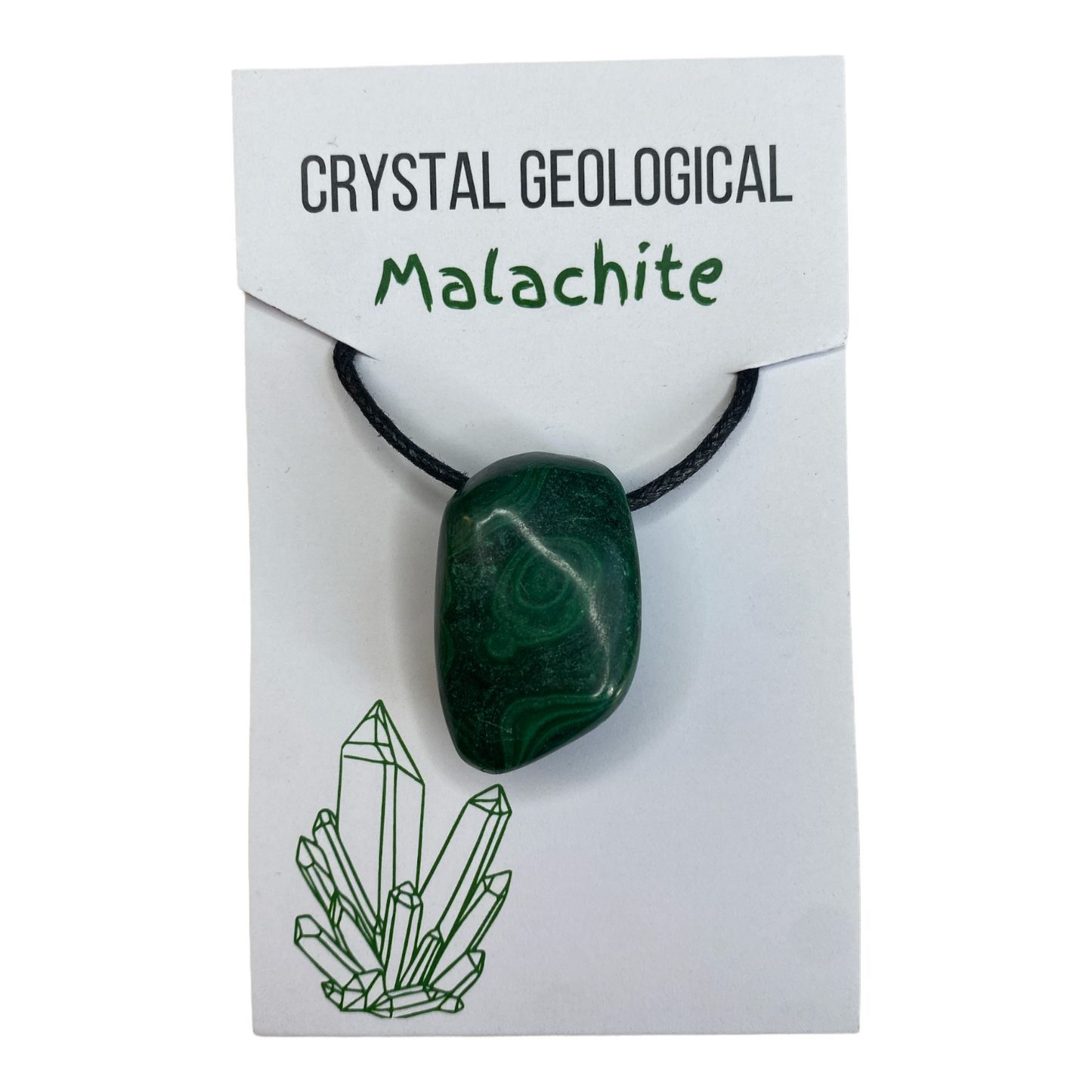 Malachite Tumble Stone Necklace - Crystal Geological