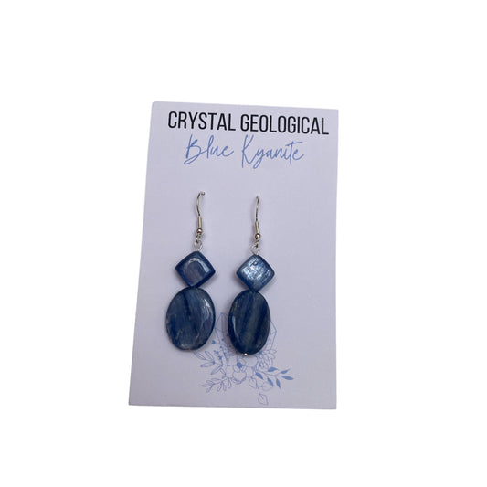 Assorted Blue Kyanite Earring Pair - Sterling Silver - Crystal Geological